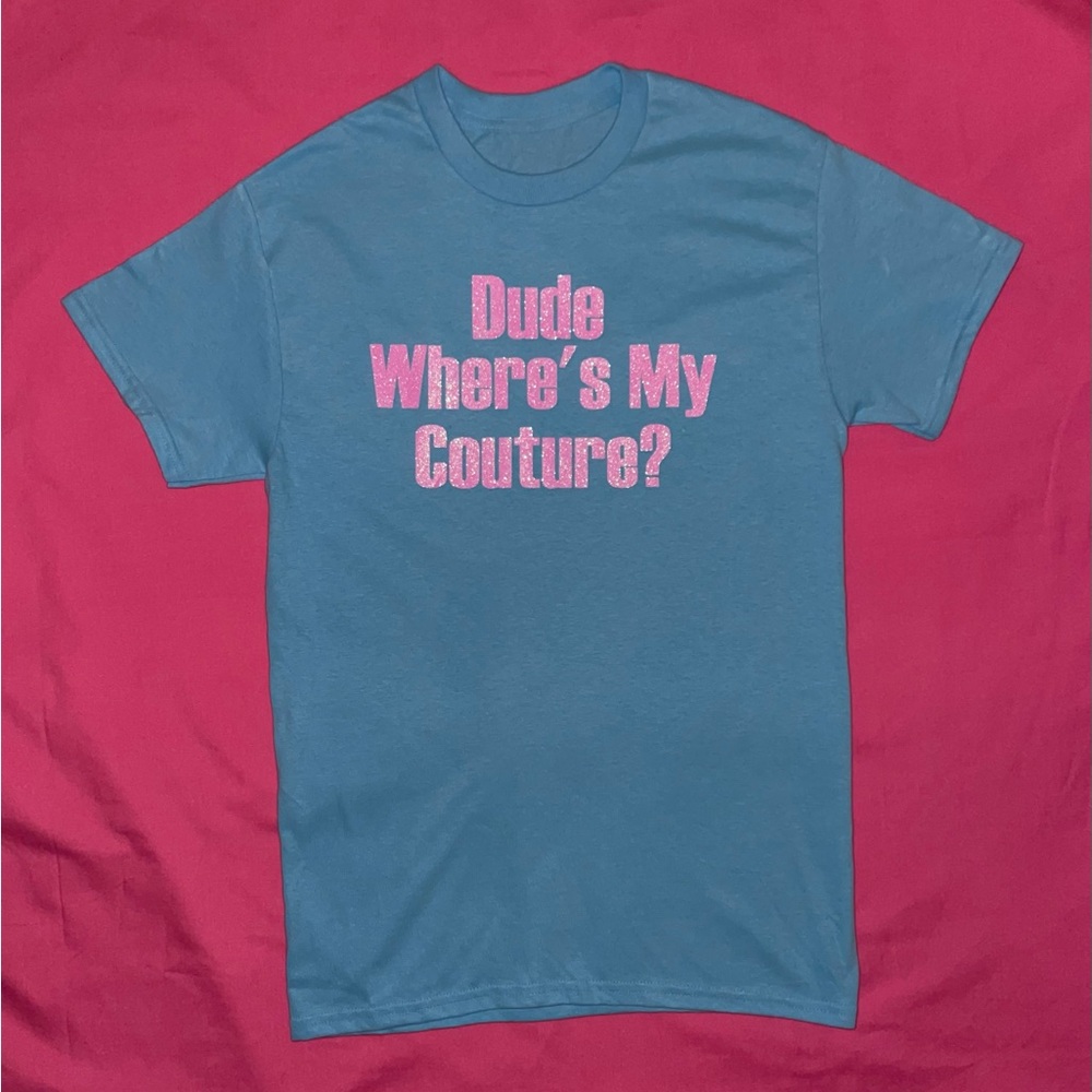 Blue Graphic Tee - Dude Where's My Couture?
